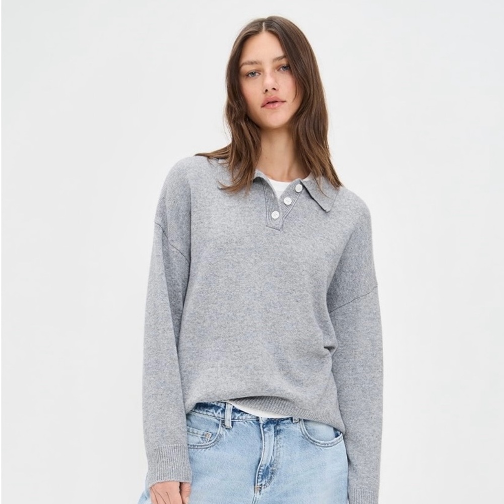 Parke Gray Collared Sweater